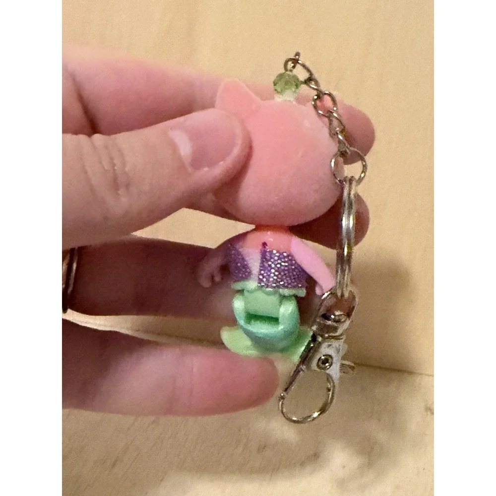 Cat Mermaid Upcycled Toy Keychain Calco
